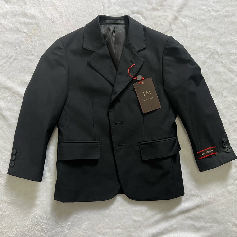 James Morgan Boys 2 Piece Suit Jacket and Vest size 4 NWT dark Navy